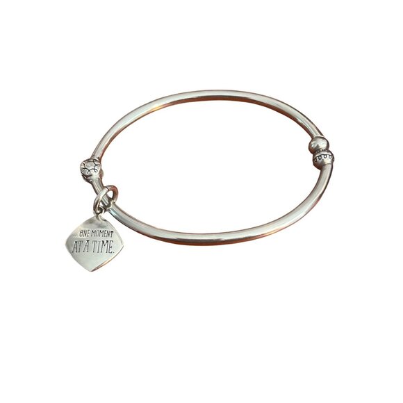 Hallmark Stainless Steel Celebrate Life Starter Bangle Bracelet Clamper 7.5" - Picture 1 of 4
